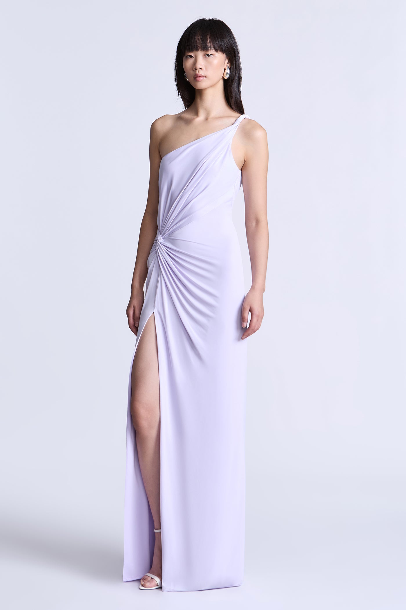 bcbg one shoulder purple dress Christine Gown Orchid Petal / 14
