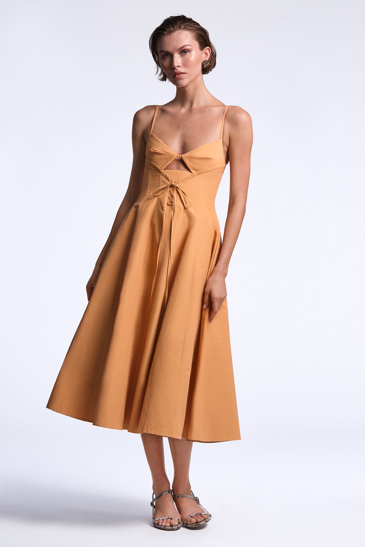 bcbg brown dress Fit And Flare Dress Sandstone / 4