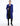 FRONT VIEW WOMEN'S ROYAL BLUE SHIMMERING WOOL CAPE COAT