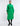 FRONT VIEW EMERALD GREEN BELTED MOCK NECK MIDI DRESS