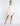 FRONT VIEW CLOUDY WHITE LONG SLEEVE SQUARE NECK RUFFLE MINI DRESS WITH ASYMMETRICAL HEM