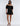 FRONT VIEW BLACK OFF-THE-SHOULDER MINI DRESS WITH TULLE
