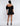 BACK VIEW BLACK OFF-THE-SHOULDER MINI DRESS WITH TULLE