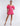 FRONT VIEW FUCHSIA PURPLE OFF-THE-SHOULDER MINI DRESS WITH TULLE DETAILING