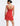 BACK VIEW JEWEL RED SLEEVELESS A-LINE MINI DRESS WITH CUTOUT ILLUSION NECKLINE