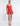 FRONT VIEW JEWEL RED SLEEVELESS A-LINE MINI DRESS WITH CUTOUT ILLUSION NECKLINE