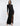 FRONT VIEW BLACK LONG SLEEVE MOCK NECK ILLUSION GOWN WITH SLIT