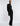 SIDE VIEW WOMEN'S BLACK LONG SLEEVE BALLOON SLEEVE TOP WITH ASYMMETRICAL NECK