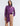 FRONT VIEW WOMEN'S PLUM BALLOON LONG SLEEVE TOP WITH NECK TIE DETAIL