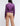 BACK VIEW WOMEN'S PLUM BALLOON LONG SLEEVE TOP WITH NECK TIE DETAIL