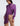 FRONT DETAIL VIEW WOMEN'S PLUM BALLOON LONG SLEEVE TOP WITH NECK TIE DETAIL