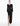 FRONT VIEW BLACK BEAUTY LONG SLEEVE GOWN WITH ASYMMETRICAL NECKLINE AND CRYSTAL BODICE DETAILING
