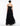 BACK VIEW BLACK TIERED TULLE RUFFLE GOWN WITH CORSET DETAIL