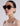 SIDE MODEL VIEW WOMEN'S CRYSTAL BLUSH SQUARE SUNGLASSES