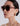 SIDE MODEL DETAIL VIEW WOMEN'S CRYSTAL BLUSH SQUARE SUNGLASSES