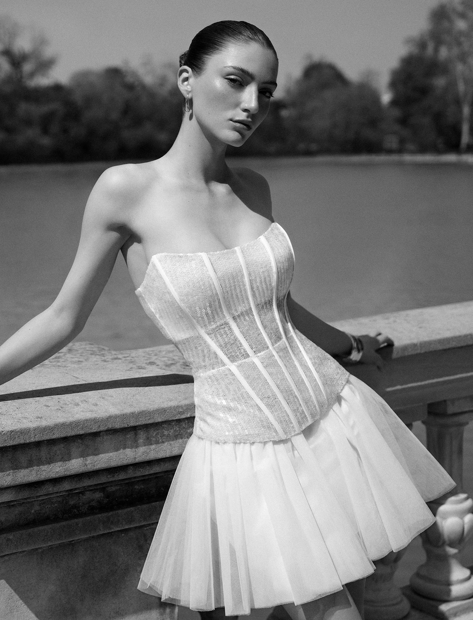 Sequin Lace Peplum Tulle Dress – BCBGMAXAZRIA