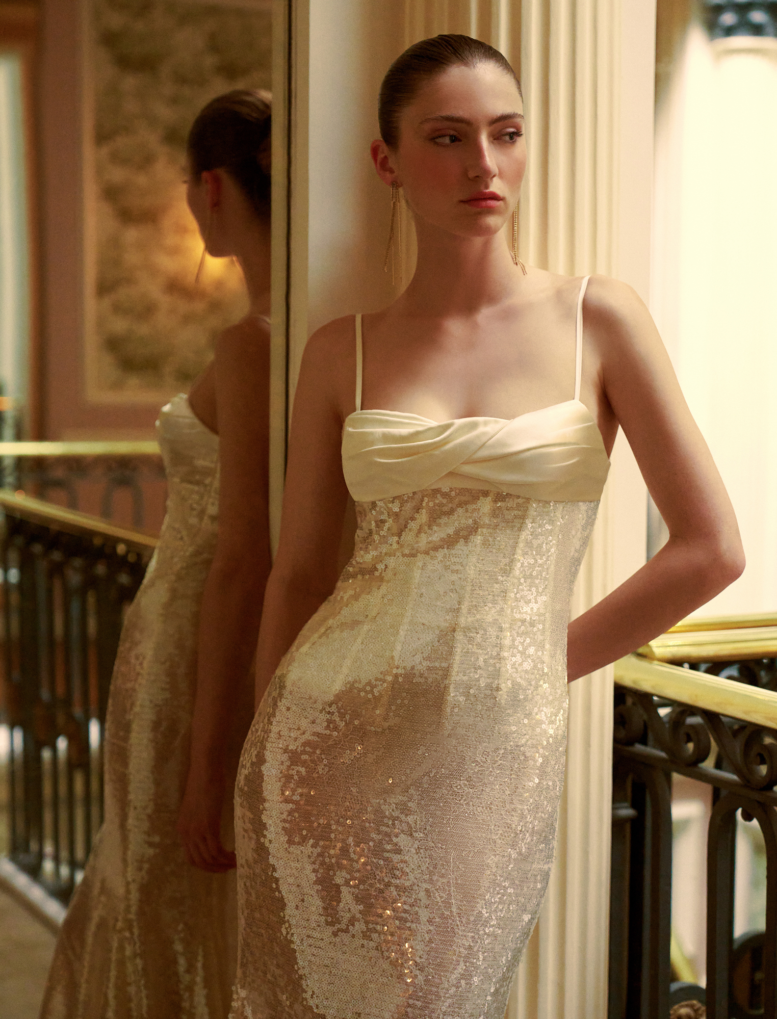 Sequin Lace Gusset Gown – BCBGMAXAZRIA - Main Image