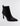 FRONT SIDE VIEW WOMEN'S BLACK LEATHER POINTED TOE HEEL BOOTIE