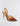FRONT SIDE VIEW WOMEN'S SUGAR ALMOND VINYL POINTED TOE PUMP WITH STUD DETAILING