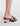BACK SIDE VIEW VIEW WOMEN'S BLACK LEATHER STRAPPY SANDAL HEEL WITH BALL SHAPED HEEL