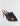 FRONT SIDE VIEW WOMEN'S BLACK KNOTTED LEATHER SANDAL HEEL