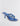 SIDE FRONT VIEW WOMEN'S BLUE LEATHER WITH CHAIN THONG SANDAL HEEL 