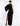 BACK VIEW BLACK MAXI GOWN WITH RUCHING AND ASYMMETRICAL ONE SLEEVE