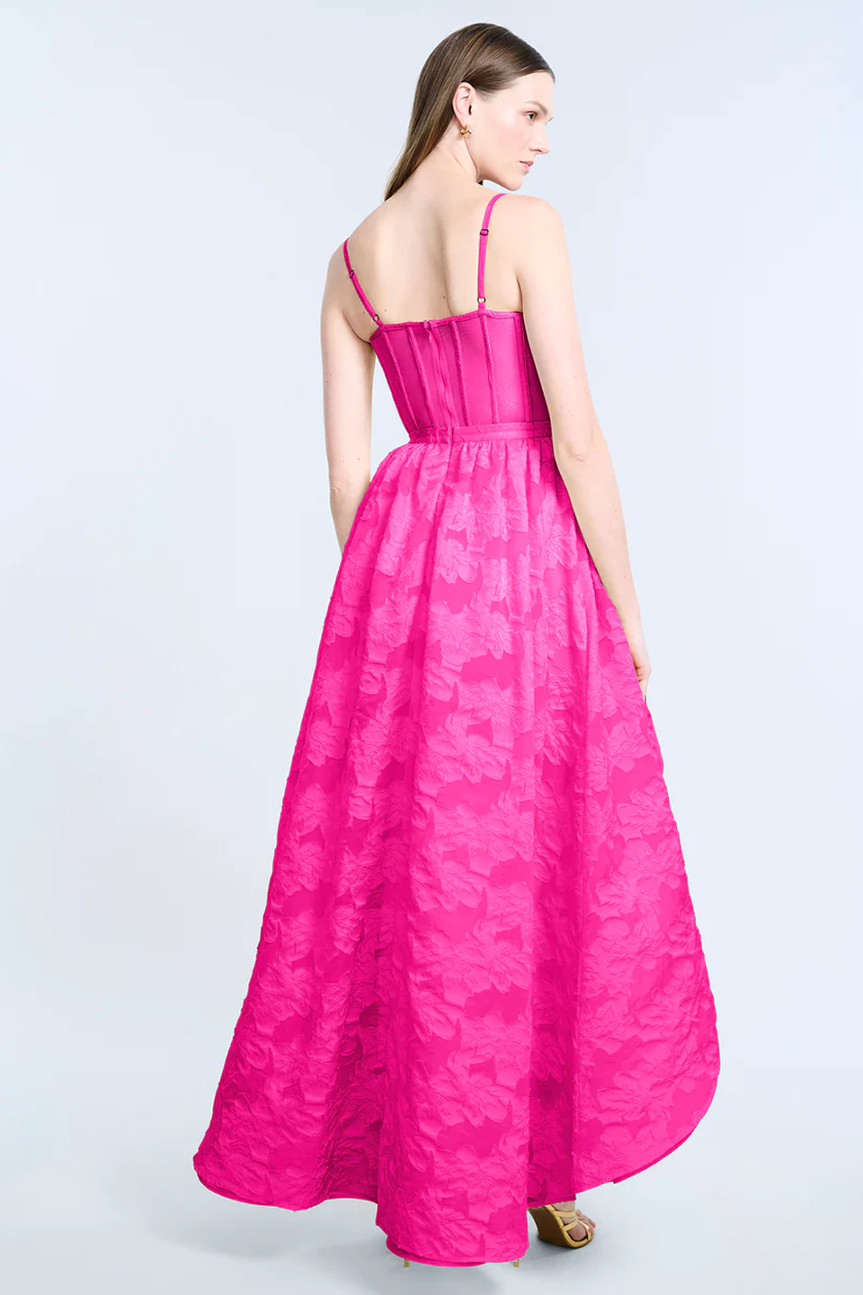 bcbgmaxazria women's dresses corset tulle gown BCBGMAXAZRIA Corset Tulle Gown in Pink Tint in Pink Rose