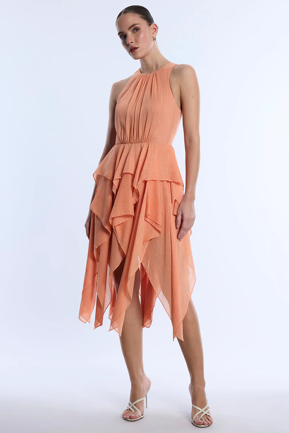 Ruffle Skirt Dress Apricot / 4