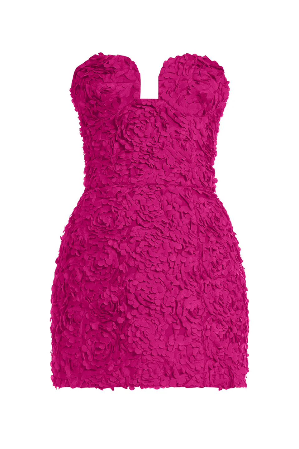 Strapless 3D Floral Dress Hot Pink / 4 Strapless 3D Floral Dress Hot Pink / 4