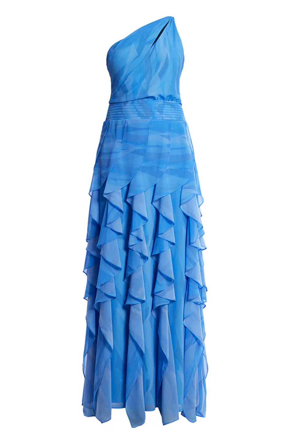 Printed One Shoulder Gown Printed One Shoulder Gown