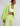 ZOOMED FRONT VIEW WOMEN'S LIME GREEN FLARE PANT