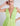 ZOOMED FRONT VIEW LIME GREEN WOMEN'S MAXI DRESS